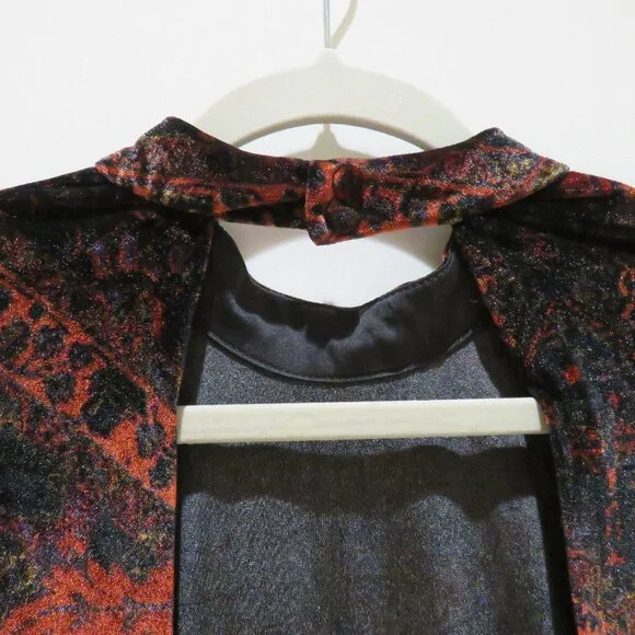 FREE PEOPLE Onyx Red Velvet Cut Out Romper Goth Whimsigoth Morticia Friends Sz 4 - Picture 11 of 13